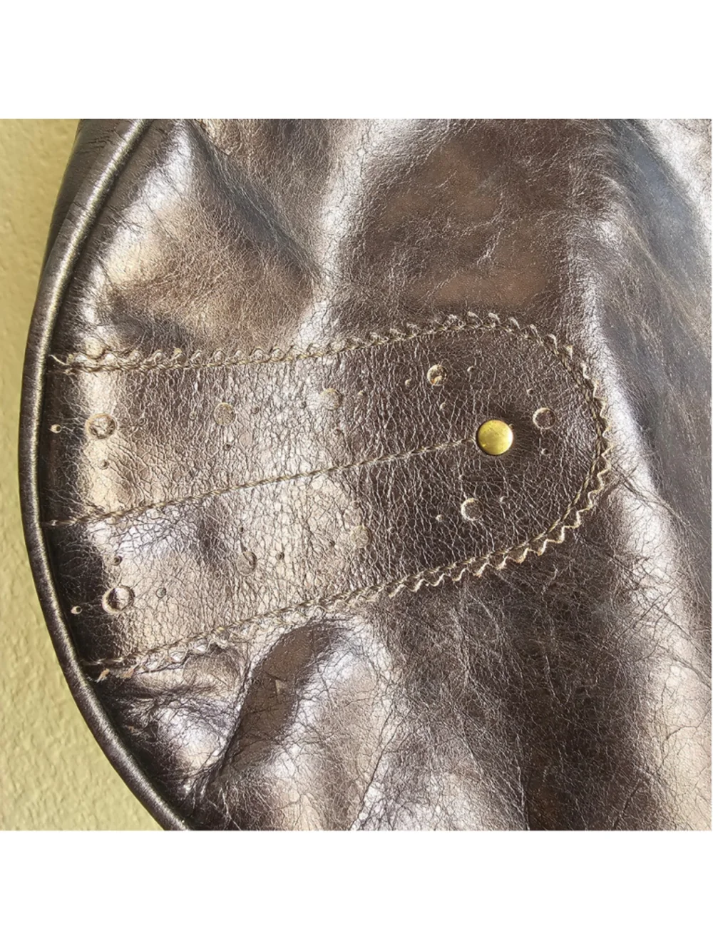 Burberry Metallic Bronze Leather Hobo Shoulder Bag with COA